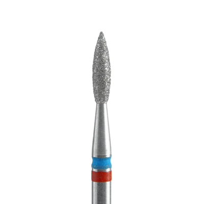 Diamond nail drill bit DUO flame red-blue EXPERT head diameter 2,1 mm / working part 8 mm