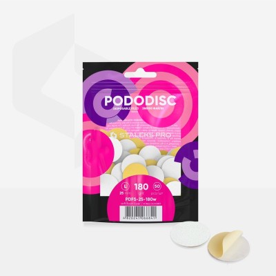 Disposable white files on soft foam layer for pedicure disc PODODISC L EXPERT 180 grit (50 pcs)